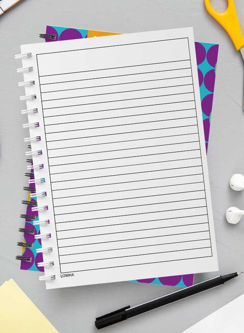 Lowha Spiral Notebook With 60 Sheets And Hard Paper Covers With Seamless Design, For Jotting Notes And Reminders, For Work, University, School