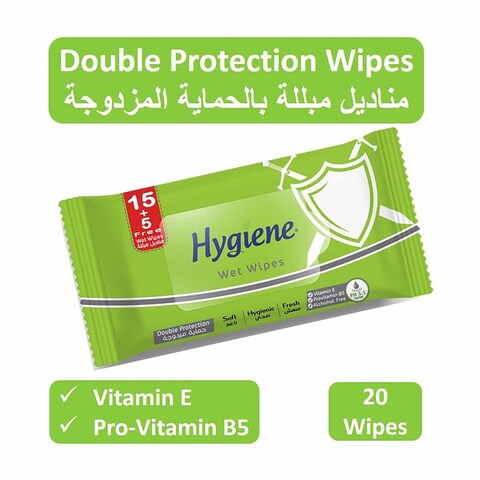Hygiene Double Protection Wipes - 15+5 Wipes