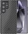 MONOCARBON Real Carbon Fiber case for Samsung Galaxy S24 ULTRA cover [MagSafe Compatible] Military Grade - Matte Black