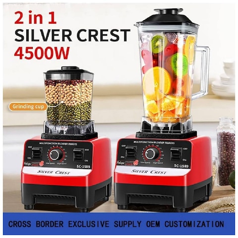 Silver Crest Professional Blender/Grinder/Mixer, 45000 watts, 2 Jar, Commercial heavy Duty Blender, High Power &amp; Speed Blender
