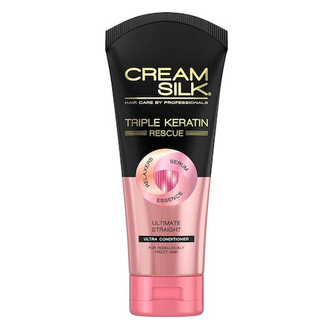 Cream Silk Triple Keratin Ultimate Straight Conditioner Pink 170ml