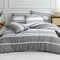 Luna Home Single Size 4 Pieces, Gray Stripe Design Bedding Set
