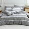 Luna Home Single Size 4 Pieces, Gray Stripe Design Bedding Set
