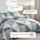 Luna Home-King Size 6 pieces bedding set , Simply geometric print, green with grey.
