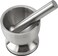 Royalford 10 cm Mortar And Pestle- RF11168 Stainless Steel Grinding Bowl For Grinding And Crushing Herbs Manual Grinder Pestle Set With Lid Stain-Resistant And Non-Skid Tool One-Piece