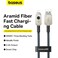 BASEUS Unbreakable Series 1m USB to iP 2.4A Fast Charging Aramid Fiber Braided Data Cable  2.4A 1M - iPhone 11/12/13/14/Pro/Pro Max/SE  Stellar White
