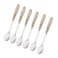 Lihan 6Pcs Ramadan Designed Dessert Spoons (S), Gold Plasted Design Plating Stainless Steel 15X2X15Cm Spoons For Cake Spoon, Dessert Spoons, Easy To Clean, Dishwasher Safe
