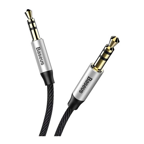 Baseus CAM30-BS1 AUX Cable - 1 Meter - Silver/ Black