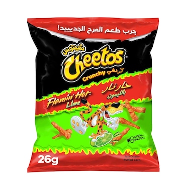Cheetos Crunchy Chips, Flamin Hot, Lime 26g