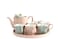 ZK European vintage royal 6 tea cups and  set gold rim porcelain.
