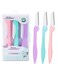 3-Piece Folding Eyebrow Razor Set Blue/Purple/Pink