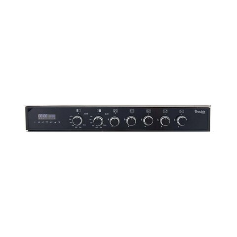 بوتاجاز بريميوم غاز دوبل شيف 5 شعلات - ستانلس ستيل وأسود - 6090SB-1GC-511-IDSP-DH