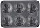 Flamingo Muffin Pan 6 Cup, Red/Black, 25.5 X 17.8 X 3 cm, FL3416Md
