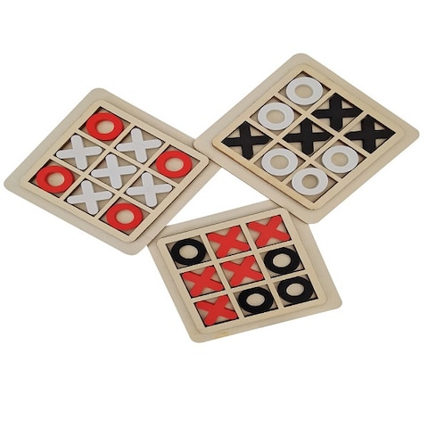 Tic Tac Toe XO Wooden Board Games Desk Toys 3 Pack Classical Family Children Kids Educational Toy
