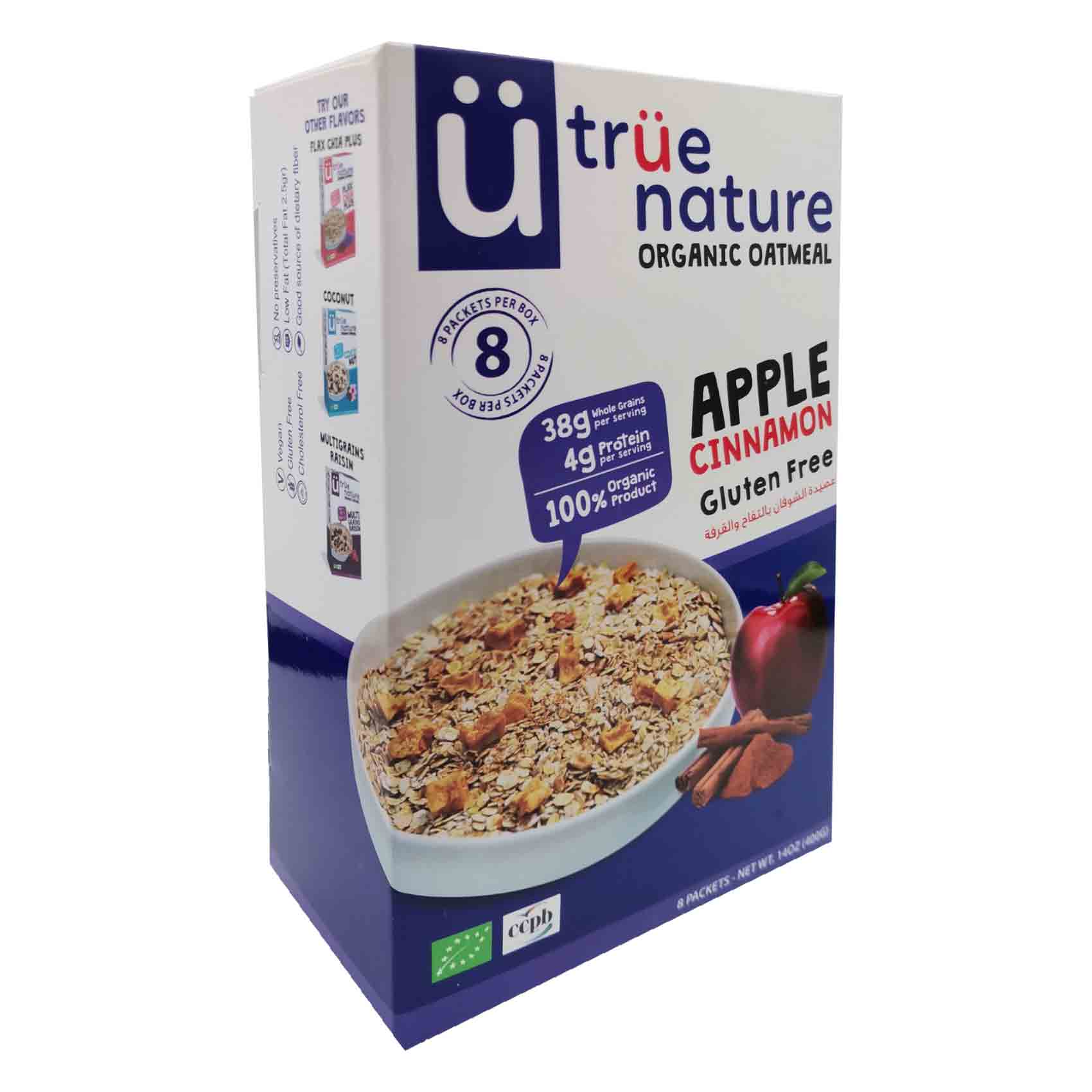 True Nature Organic Oatmeal Apple Cinnamon 400GR