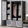 Generic Roland Diy Portable Wardrobe Bedroom Storage Organizer, Black (6 Cubes And 2 Hanging Section)