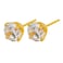 Caflon Fashion Sense Gold Plated White Cubic Zirconia Earring, 6 mm