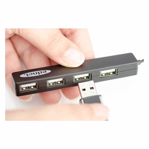 Ednet 4 Port USB 2.0 Notebook Hub Silver
