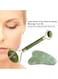 Generic Natural Stone Facial Massage Roller With Scraping Tool Green 13cm