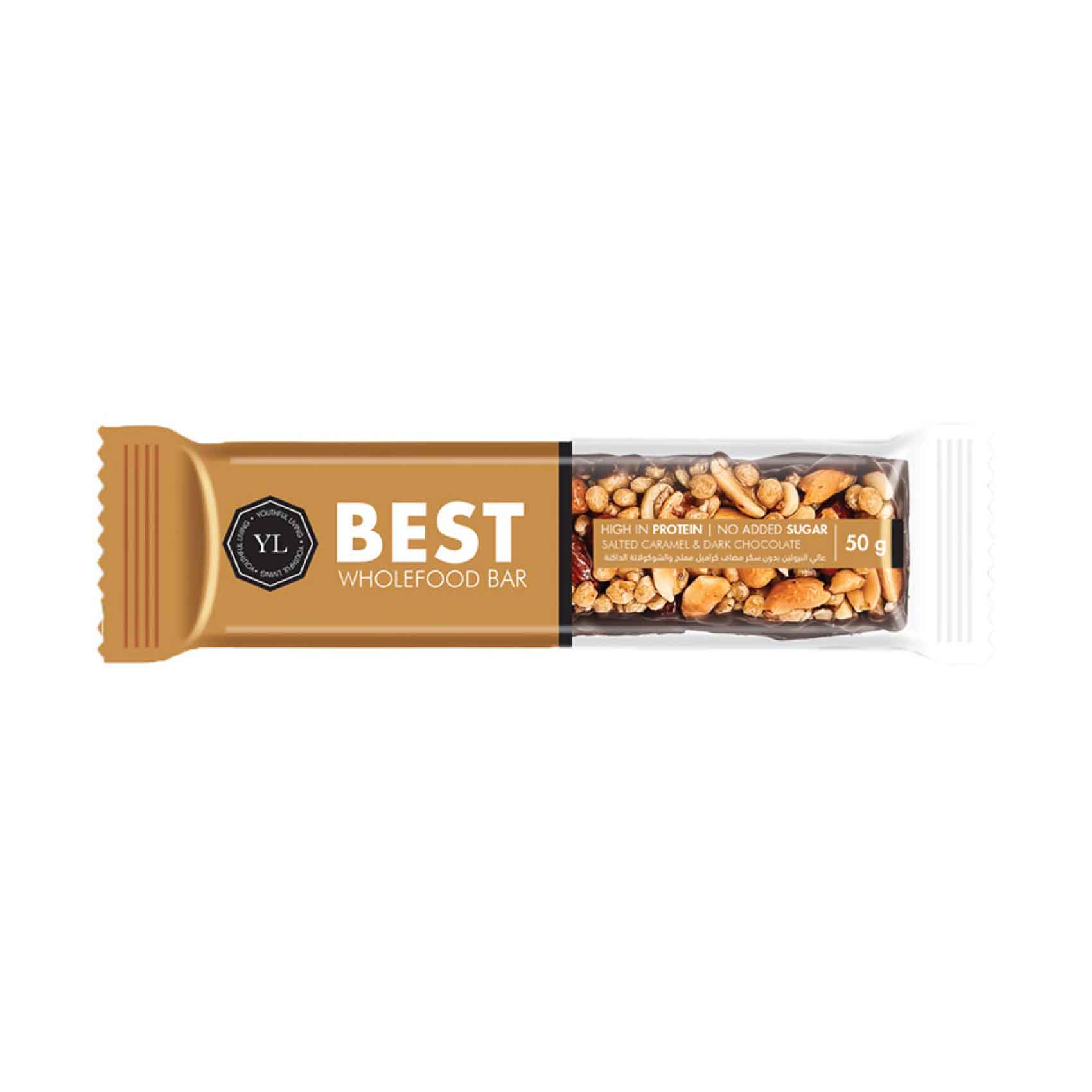 Yl Best Wholefood Snack Bar With Salted Caramel & Dark Chocolate 50g