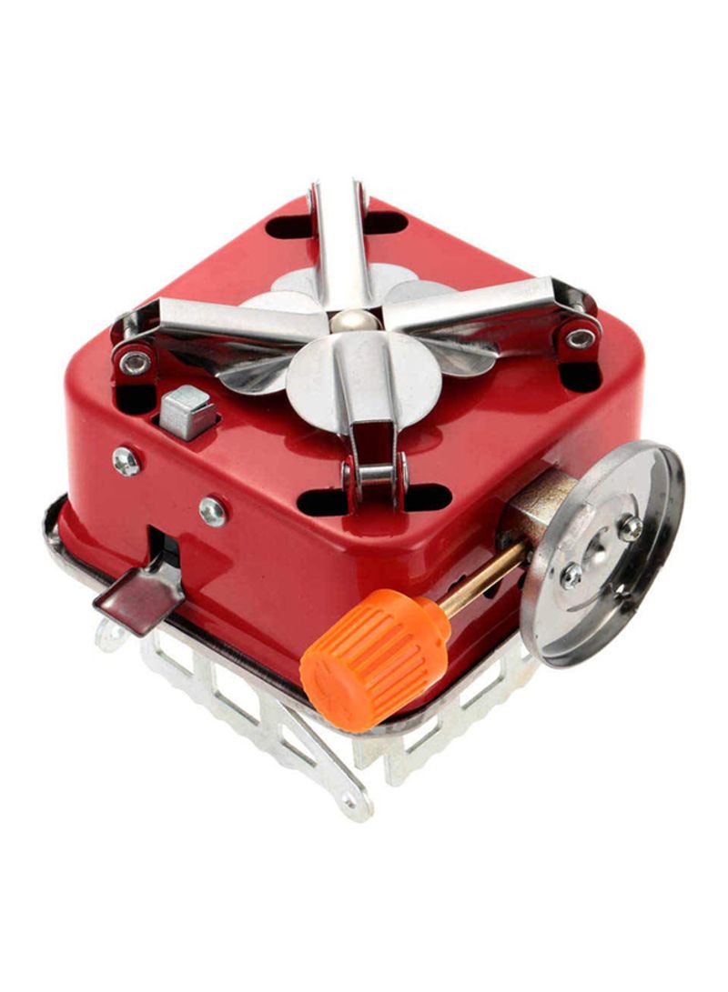 ARTC Mini Outdoor Folding Camping Stove Silver/Red 16x16x9.5centimeter