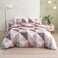 Luna Home-King Size 6 pieces bedding set , Simply geometric print, old rose with grey.