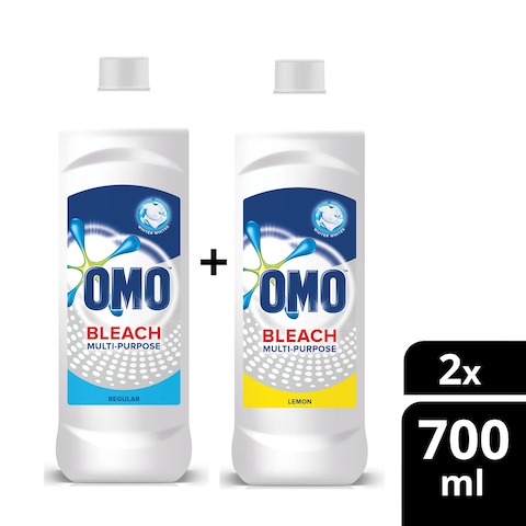 OMO Regular Multi Purpose Bleach 700ml + OMO Lemon Multi Purpose Bleach 700ml