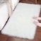 Aiwanto Stylish Ultra Soft Silky Fluffy Shag Faux Sheepskin Area Rug, Bedside Rugs for Bedroom Living Room Carpet Nursery Floor Mats, 2x3 ft, White