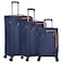 Eminent Expandable Trolley Luggage Set of 3 Bag Soft Suitcase for Unisex Travel Polyester Shell Lightweight with TSA lock Double Spinner Wheels E765SZ Navy Blue