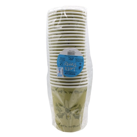 LETS PARTY PAPER CUP OLIVE 330ML