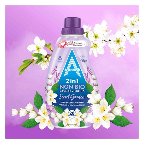 Astonish 2 in 1 Non Bio Secret Garden Laundry Liquid 840ml
