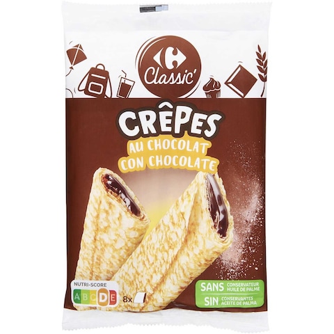 Carrefour Crepe Stuffed With Chocolate 8 Pieces 256g