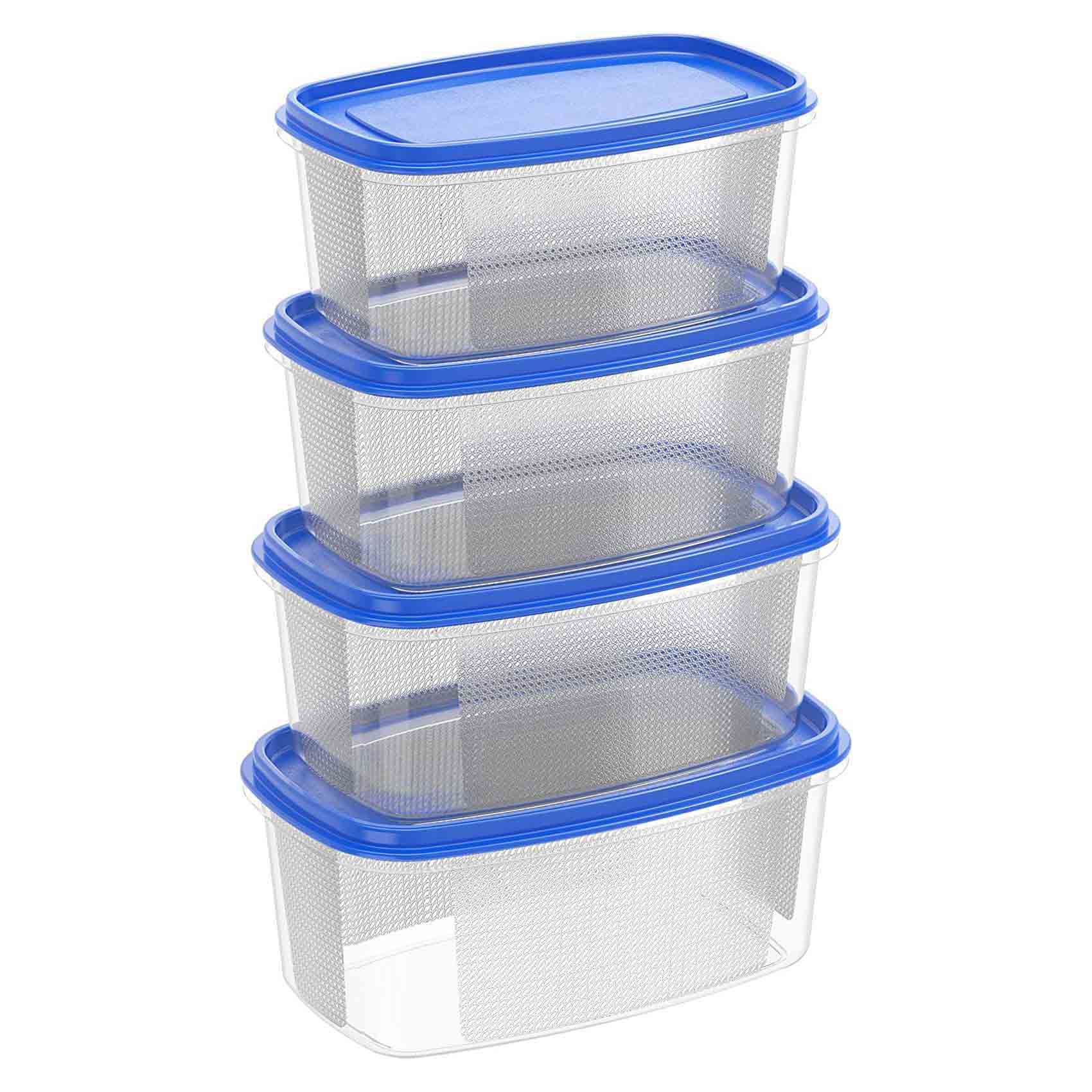 Cosmoplast Oval Food Saver Set Blue/Clear 4 PCS