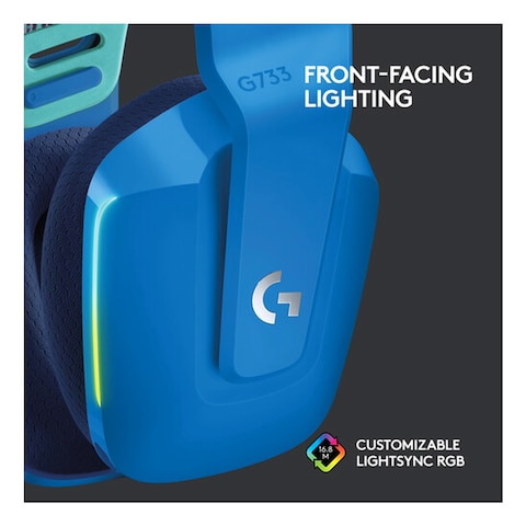 Logitech G Series G733 Wireless Lightspeed Over Ear Gaming Headset Blue