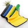 Car Towel Microfiber Cleaning Cloth Pack of 3 with Washing Sponge- Multipurpose Towel for Washing Drying Dusting