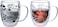 1CHASE Borosilicate Positive Quote Printed Double Wall Glass Cup With Handle And Straw 19 Oz, Double Insulated Glass Cup For Hot Cold Beverages, Cappuccino - Set Of 2