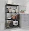 Jj Multi-Shelf Foldable Storage Collapsible Organizer With 4'' Wheel Casters, Black/White - 4-Shelf