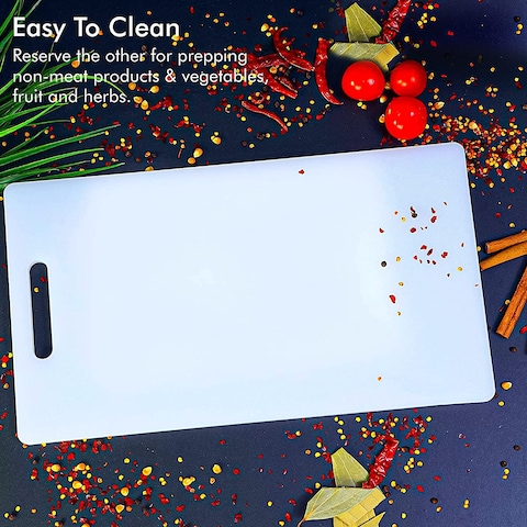 Generic Kitchenmark Chopping Board With Hanging Hole Non-Slip Base Rectangular Kitchen Serving Board Cutting Board, Strong &amp; Durable Non-Toxic Polyethylene (S - 24X13cm)