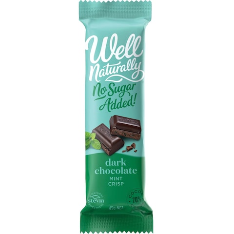 Well Naturally Sugar Free Mint Crisp Dark Chocolate 45g