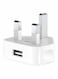 FOCUS 3 Pins Wall Charger USB Adapter Plug For iPhone 5 / 4S / 4 / 3G / iPod White