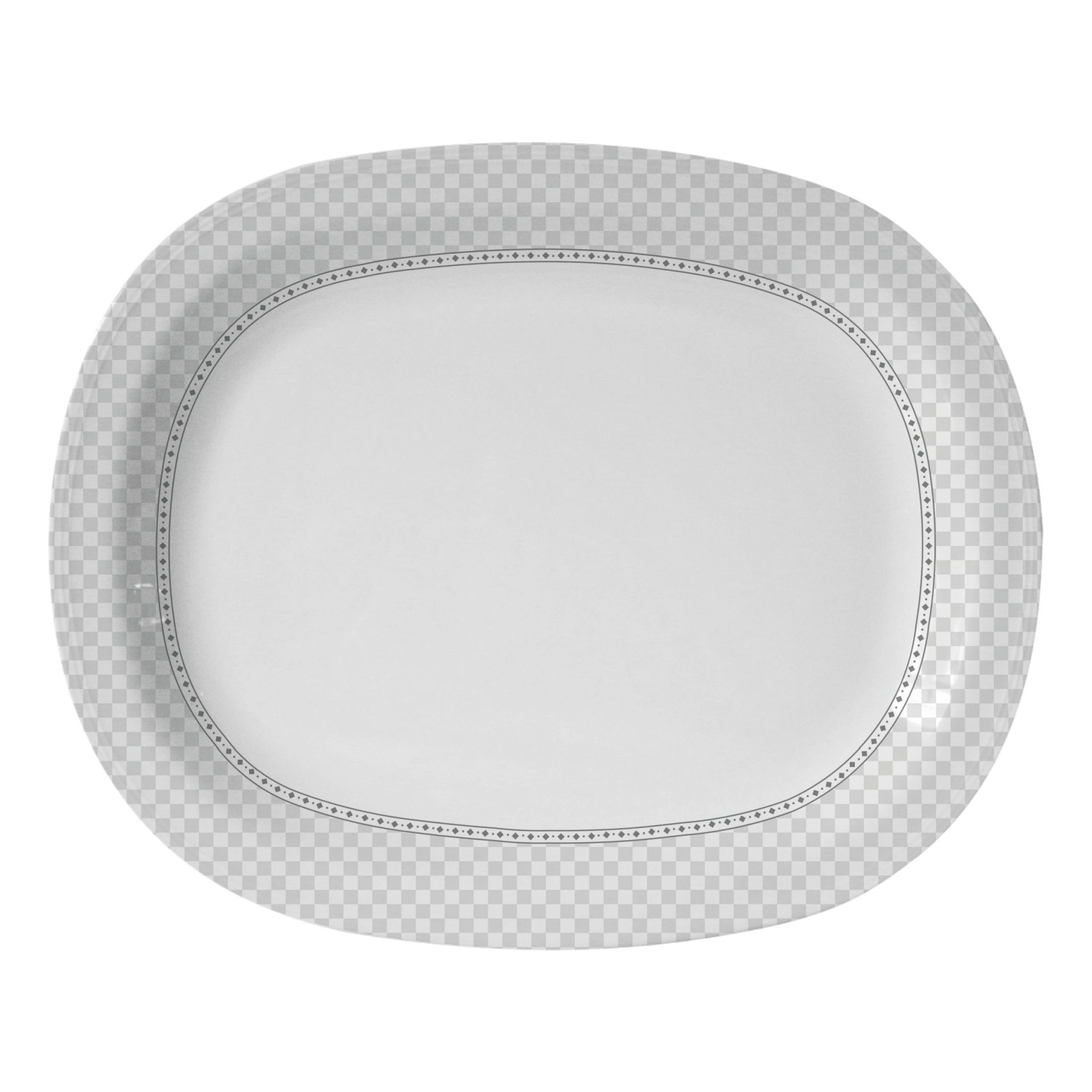 Servewell Checkers Platter White 31x25cm