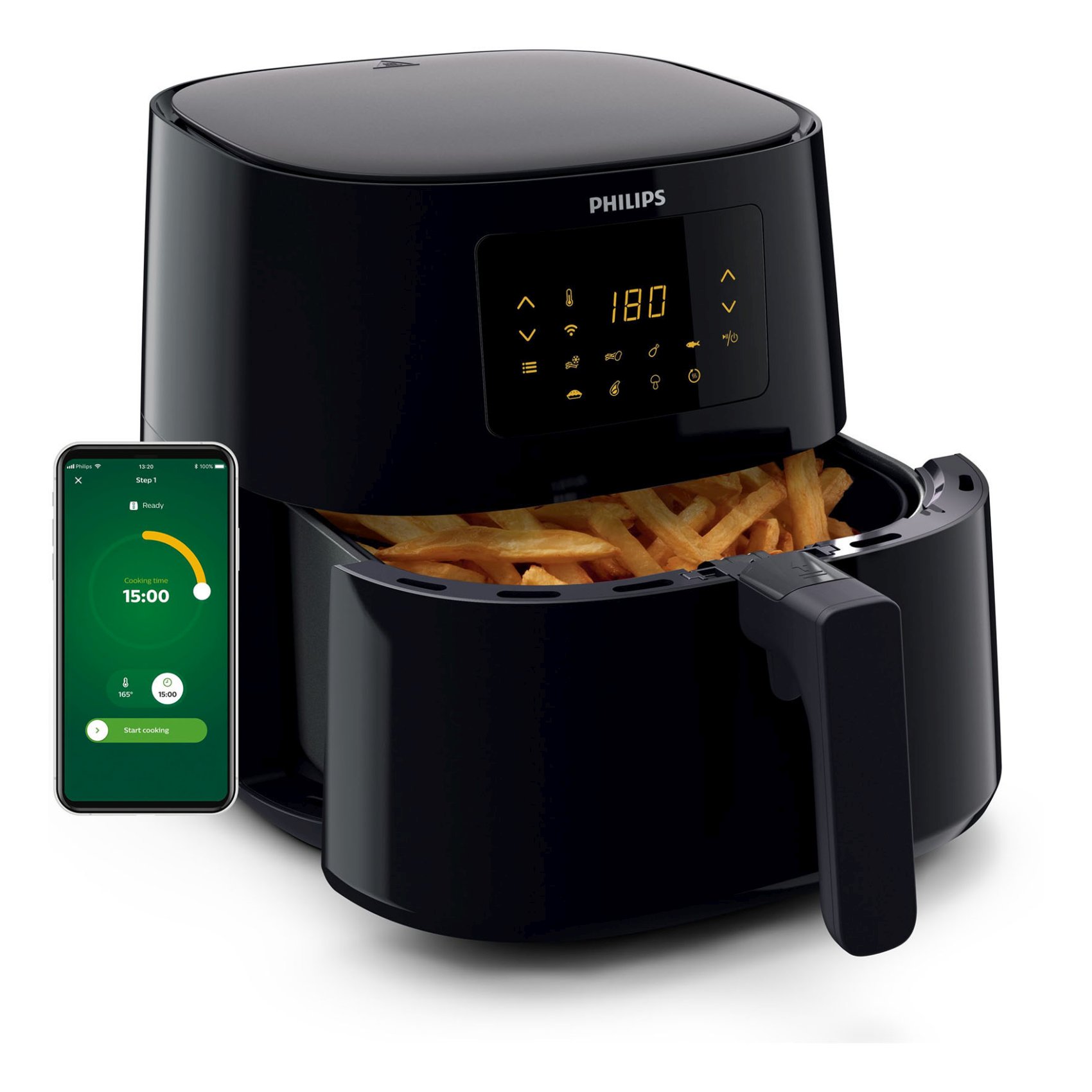 Philips 5000 Series Connected Air Fryer XL HD9280 Black 2000W