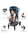 Moon Pro 2 In 1 Stroller &ndash; Lightweight Aluminium Frame With Reversible Seat Design For Rear And Forward Facing, Compact Fold, Adjustable Canopy And More Gray And Blue Melange
