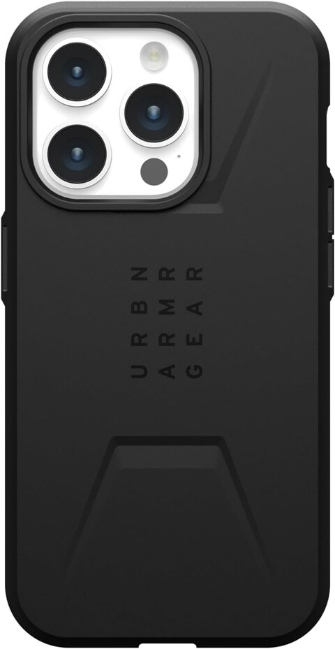 Urban Armor Gear UAG Civilian for iPhone 15 Pro case cover [20 Feet Drop tested] MagSafe compatible - Black