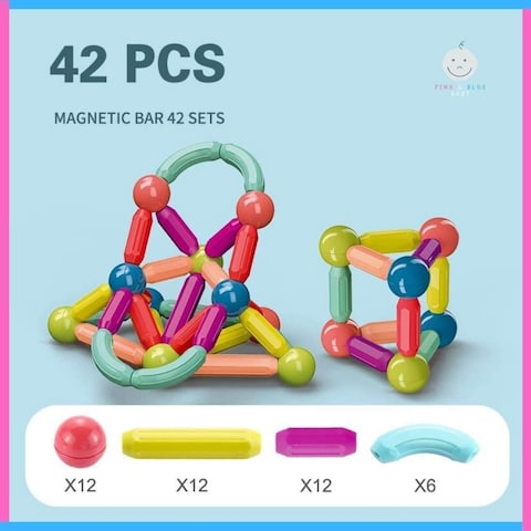 Generic Magnetic Toys Building Blocks, Magnets For Kids 3, 4, 5, 6 Year Old, Magnetic Balls And Magnet Rods Toy Building Set