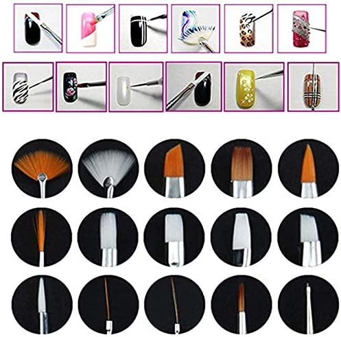 Aiwanto Nail Art Dotting Tools Nail Art Brushes Set of 20 Pieces