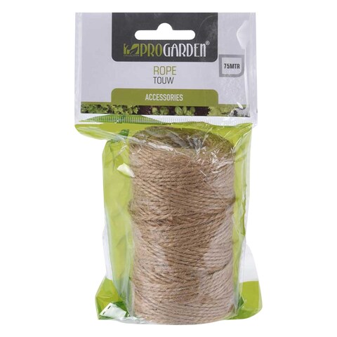 Pro Garden Natural Hemp Rope 75M Brown