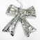 Silver Mosaic Bow Christmas Hanging Decor 19x18cm