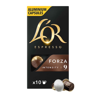 L&#39;OR Espresso Forza Intensity 9 Coffee Capsules Packs of 10 Drinks