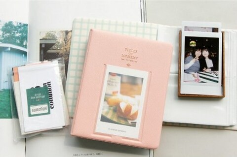 Ozone - Pieces Of Moment Mini Book Album Instax Mini 7s 8 25 50s 90 / Instax SP-1/ Polaroid (64 Photos, Pink)